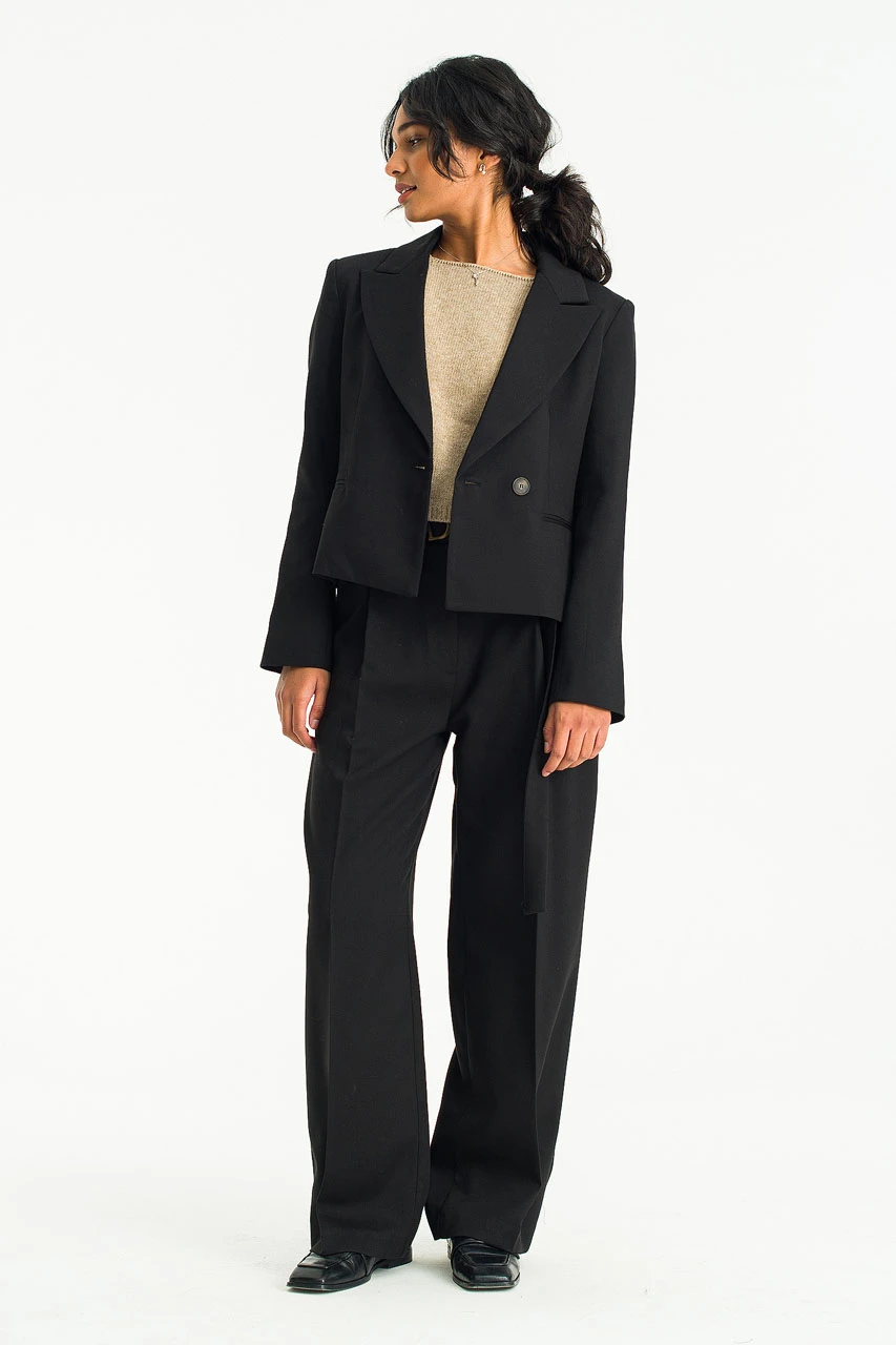 Mya Crop Jacket, Black