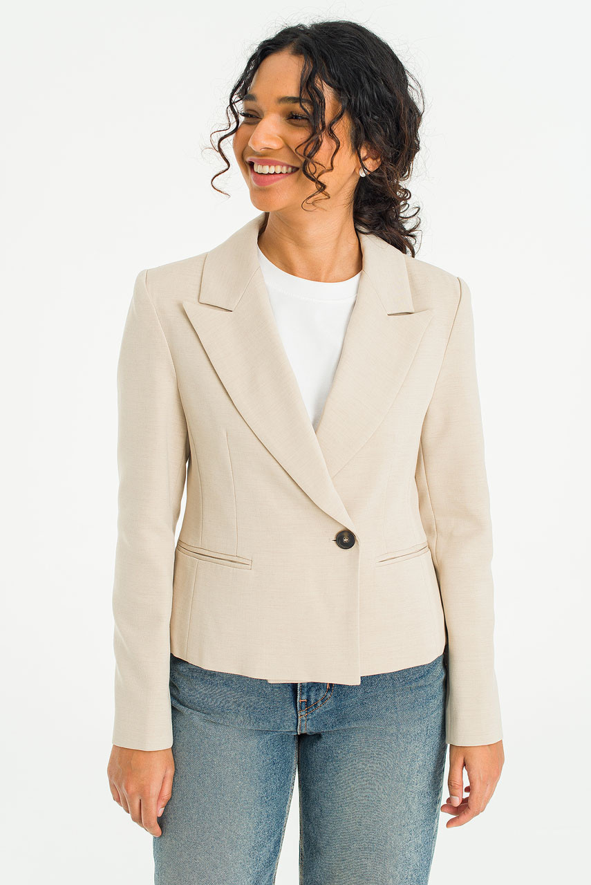 Mya Crop Jacket, Beige