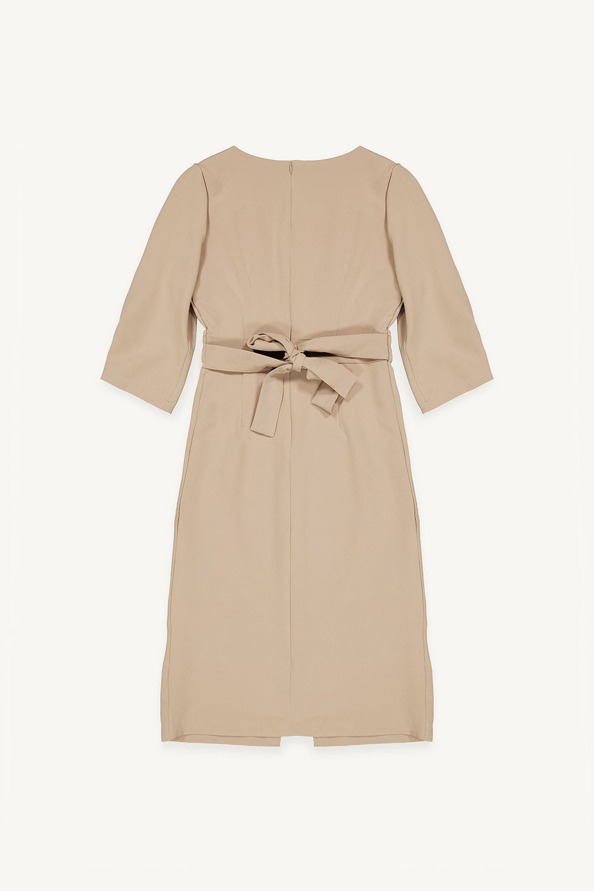 Roana Stitch Detail Dress, Beige
