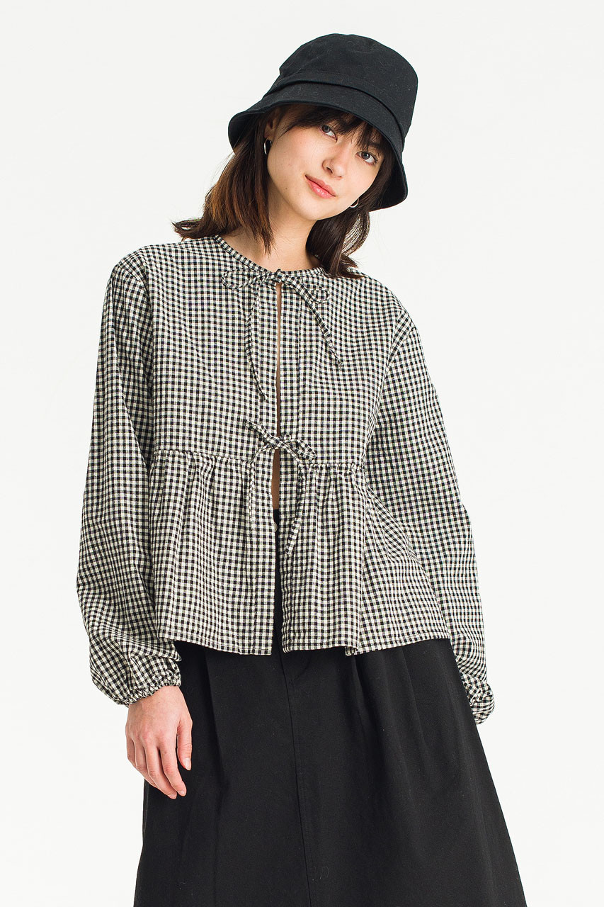 Takako Ribbon Blouse, Gingham