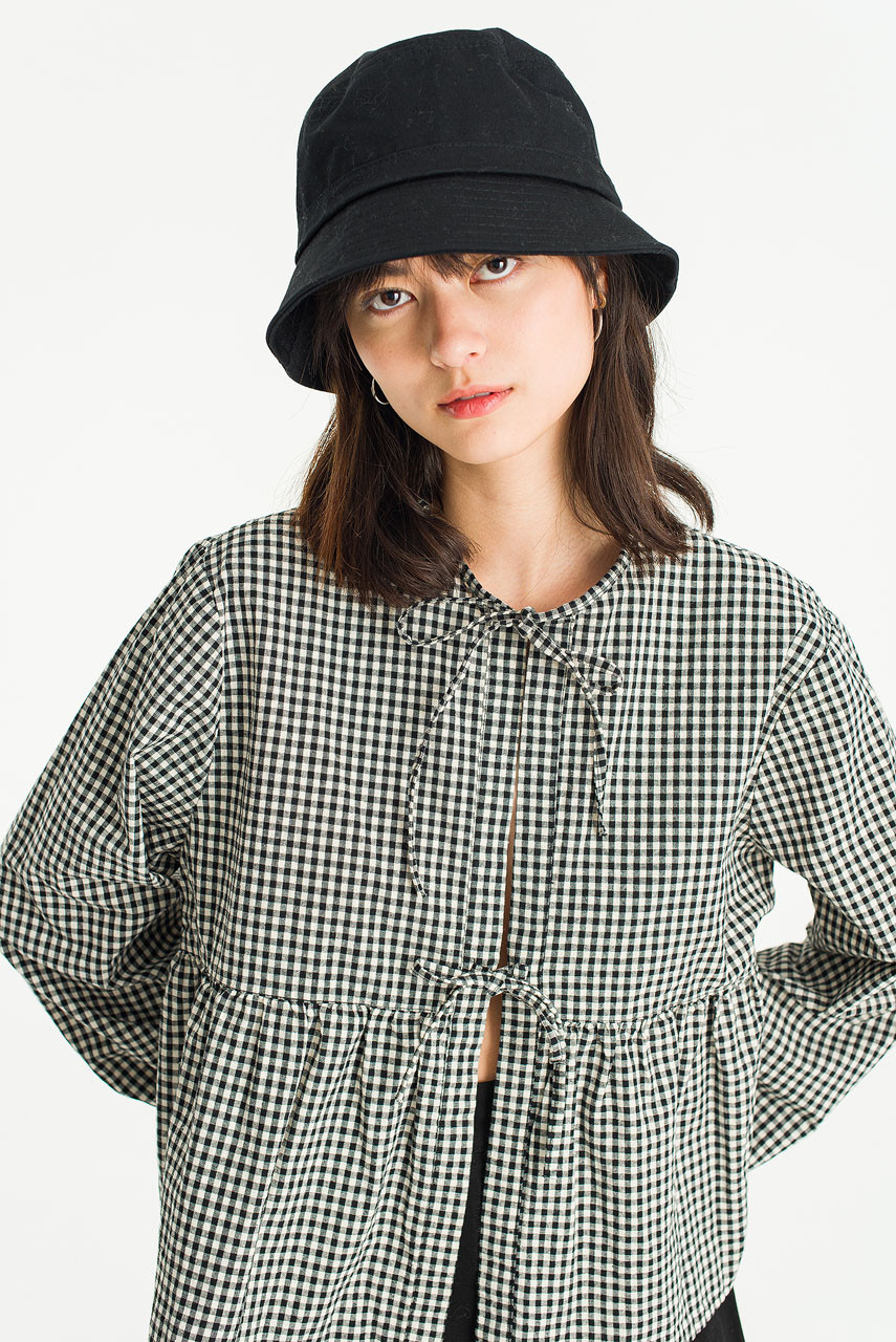 Takako Ribbon Blouse, Gingham