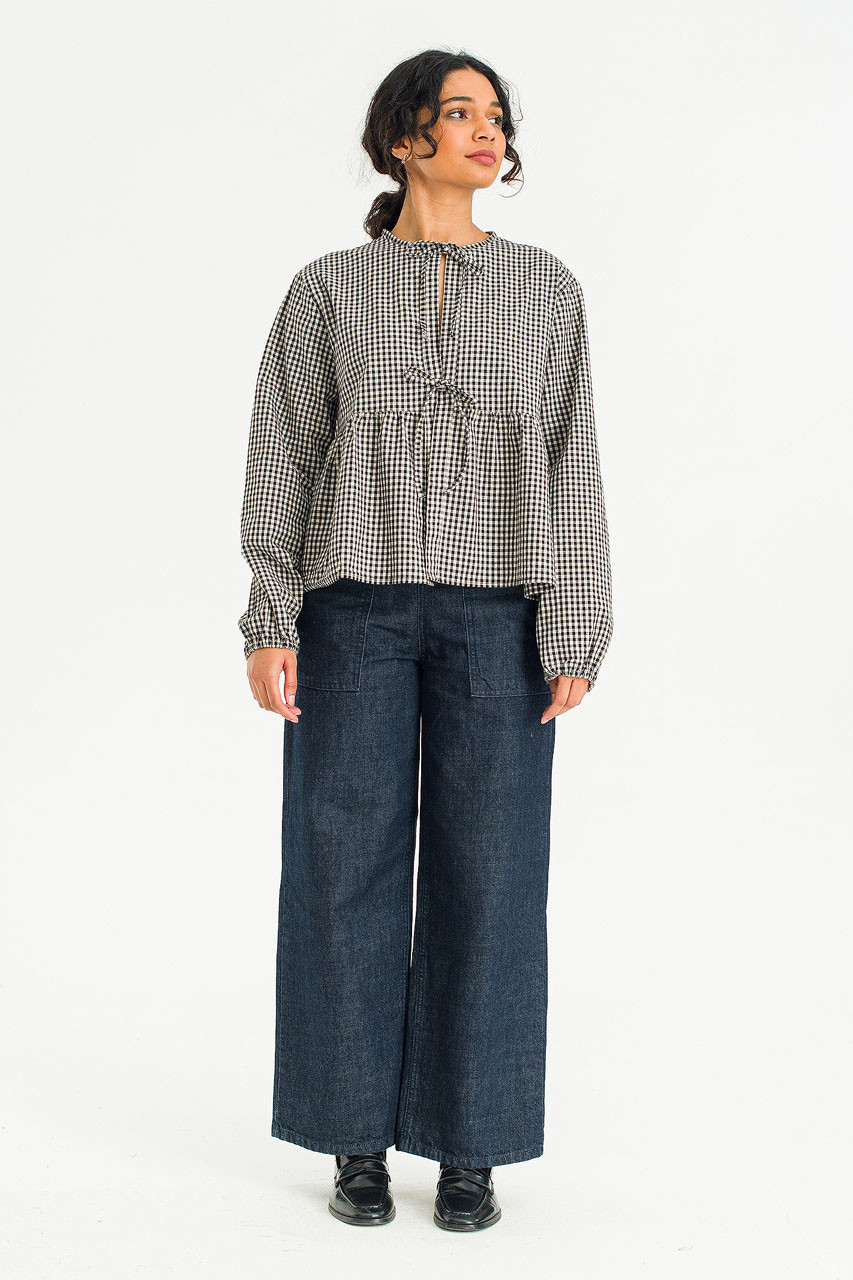 Takako Ribbon Blouse, Gingham