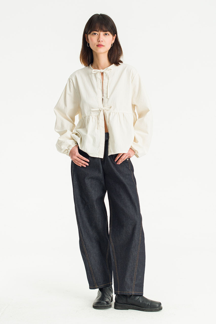 Takako Ribbon Blouse, Ivory