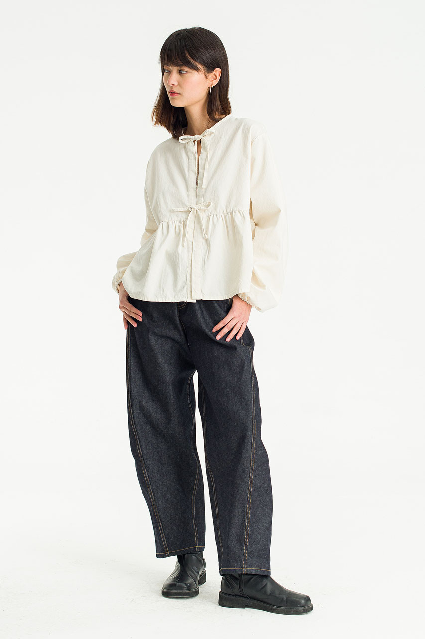 Takako Ribbon Blouse, Ivory