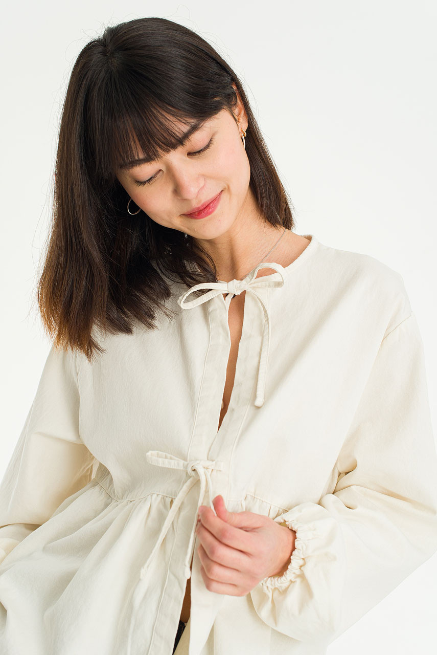 Takako Ribbon Blouse, Ivory