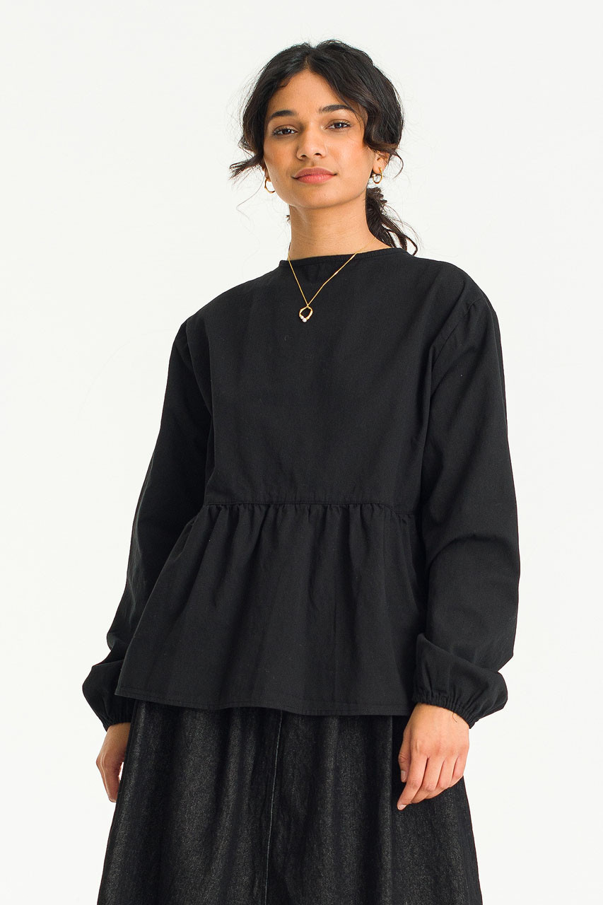 Takako Ribbon Blouse, Black