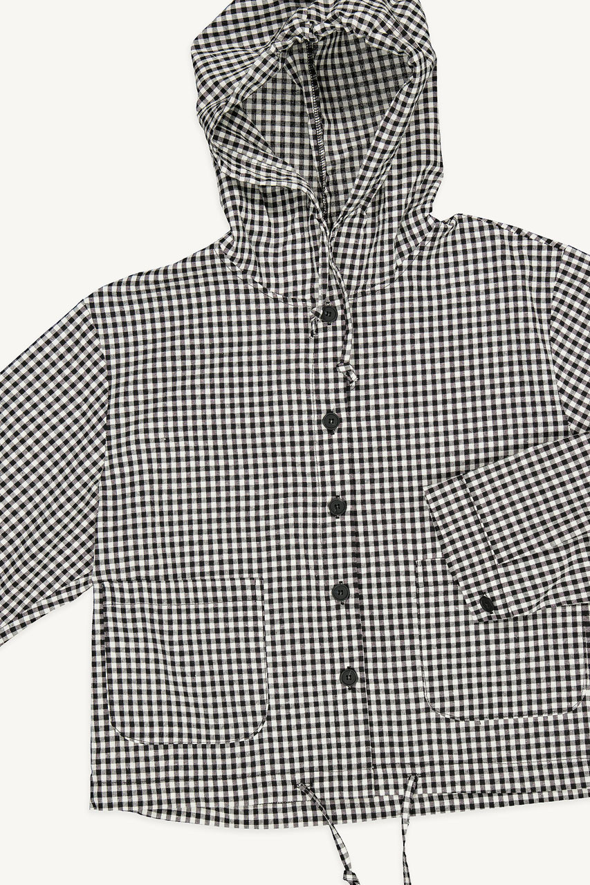 Maple Gingham Hood, Black