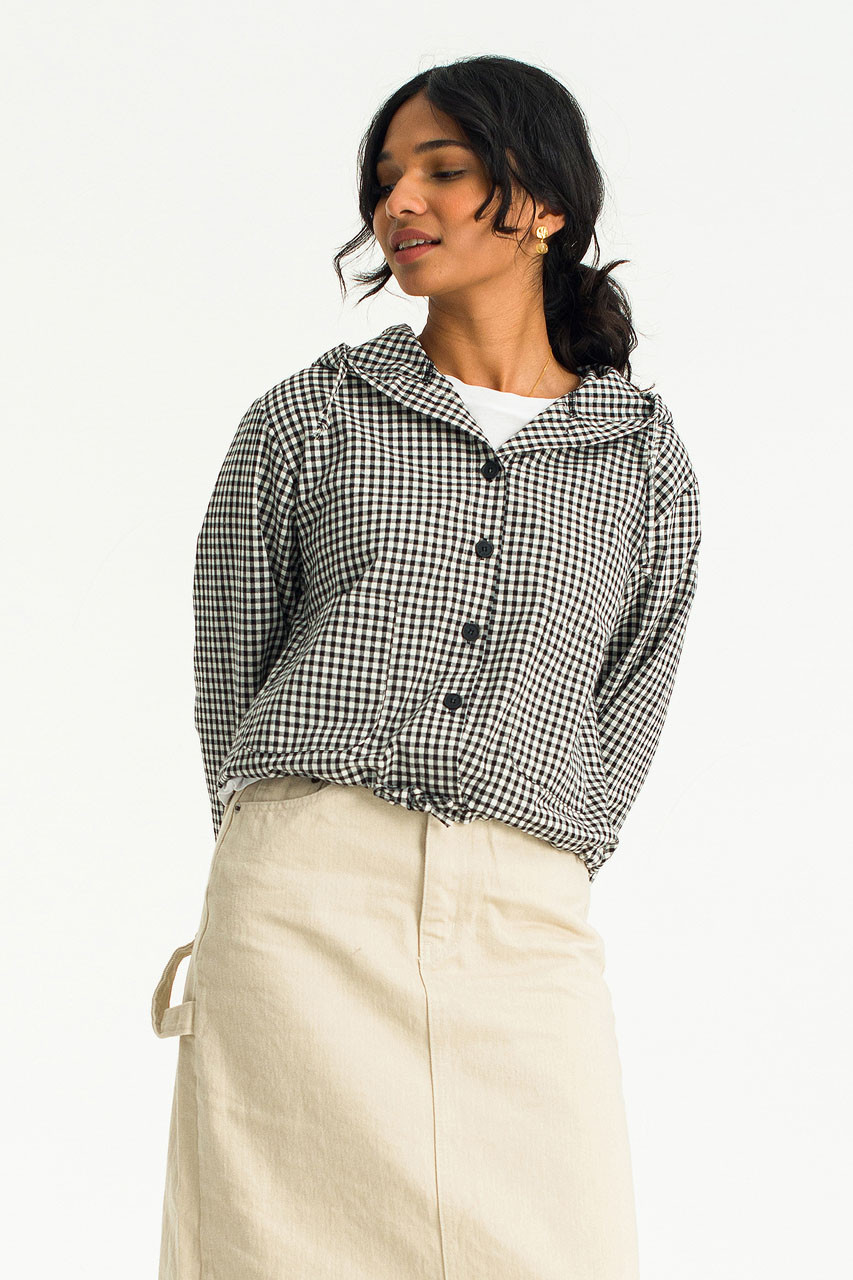 Maple Gingham Hood, Black