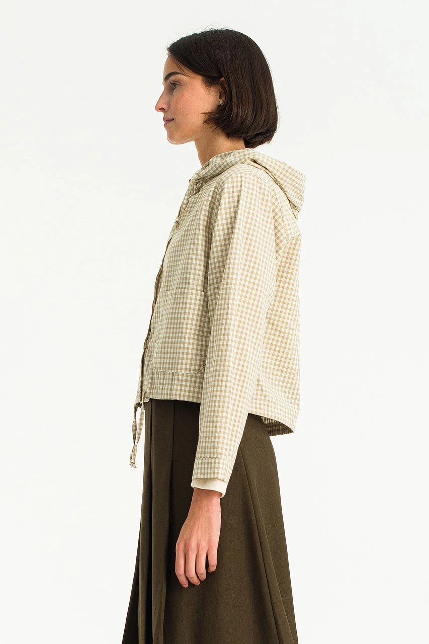 Maple Gingham Hood, Beige