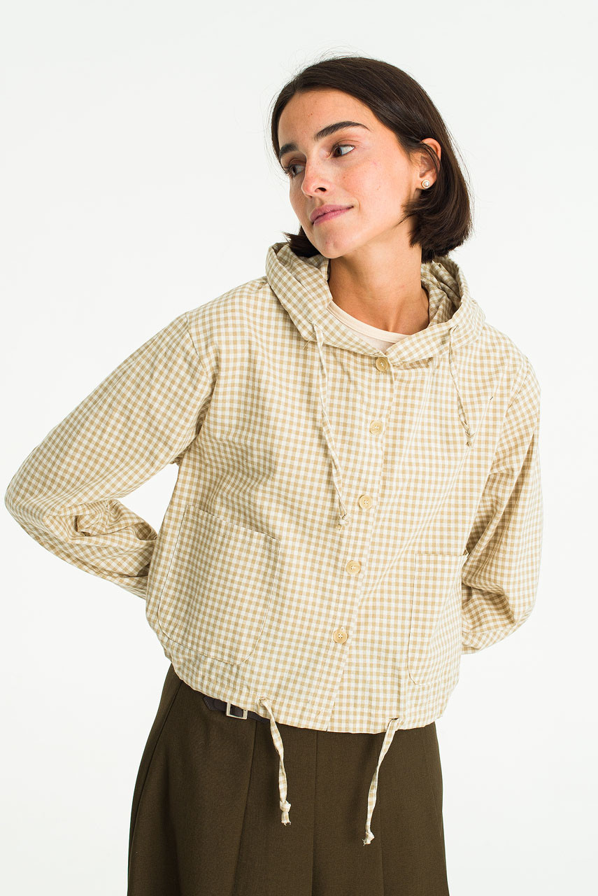 Maple Gingham Hood, Beige