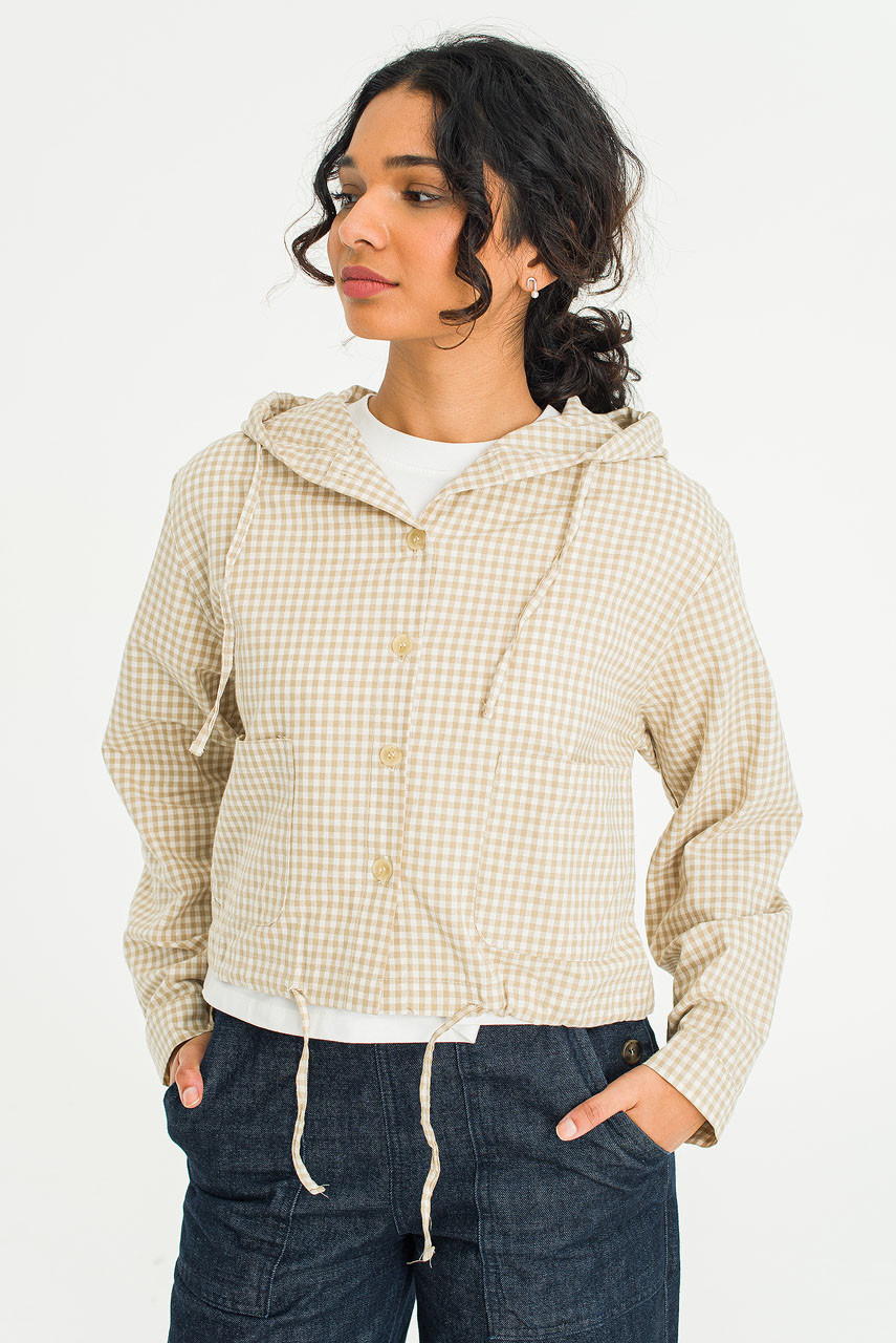 Maple Gingham Hood, Beige