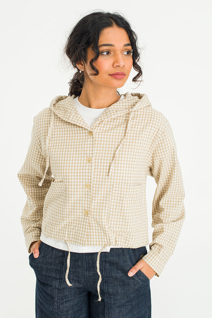 Maple Gingham Hood, Beige