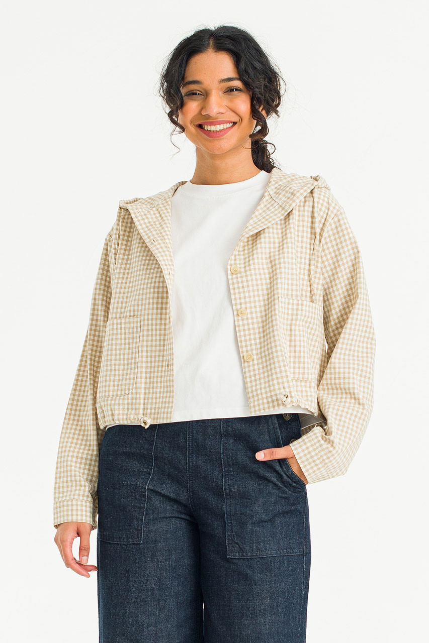 Maple Gingham Hood, Beige