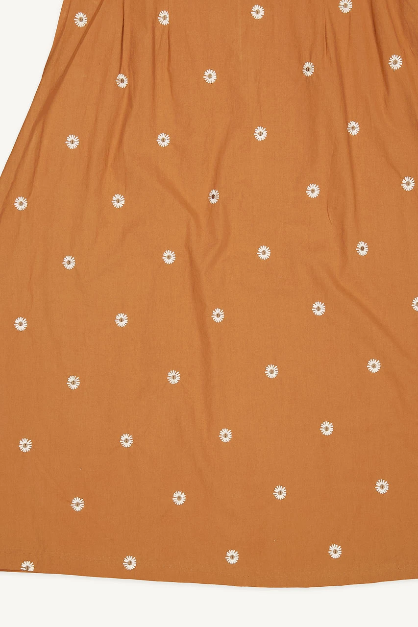Laura Embroidery Dress, Brick