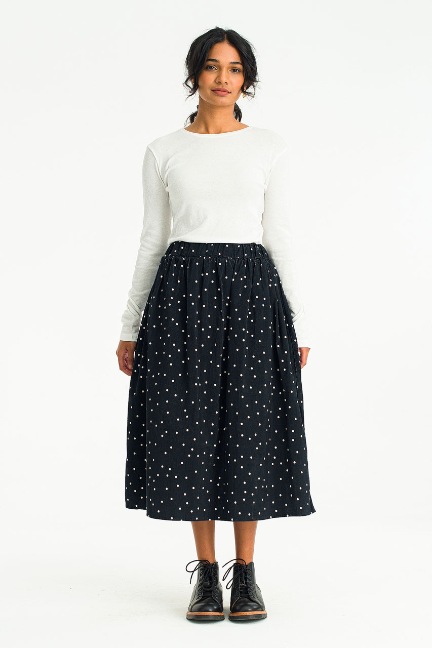Poppy Polka Dot Skirt, Black