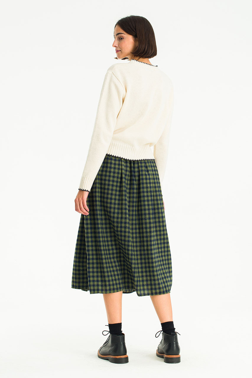 Tessa Gingham Skirt, Green