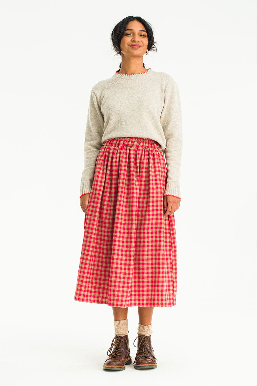 Tessa Gingham Skirt, Red