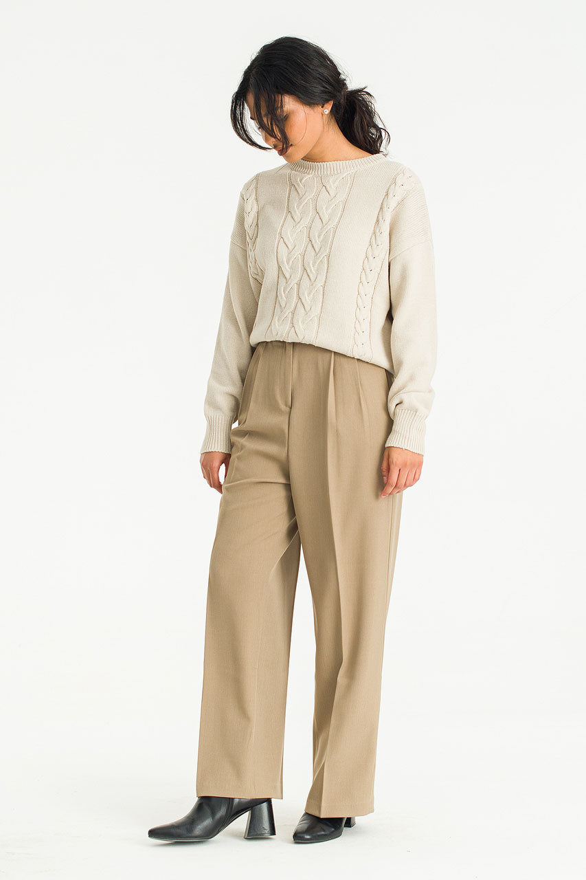 Yui Tuck Slacks, Beige