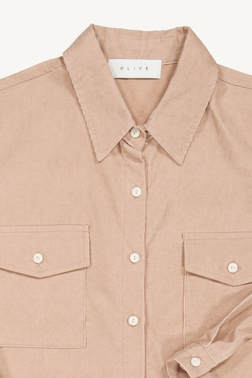 Twin Pocket Cotton Shirt, Pink