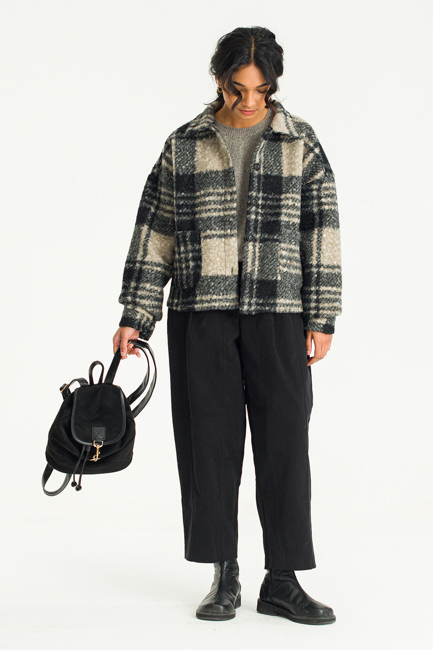 Faux Suede Back Pack, Black