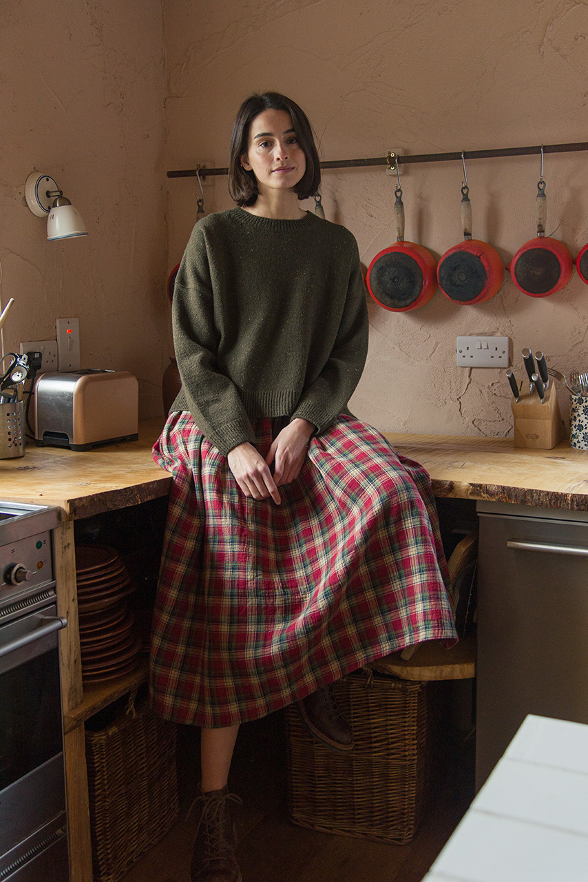 Boucle Round Neck Jumper, Khaki