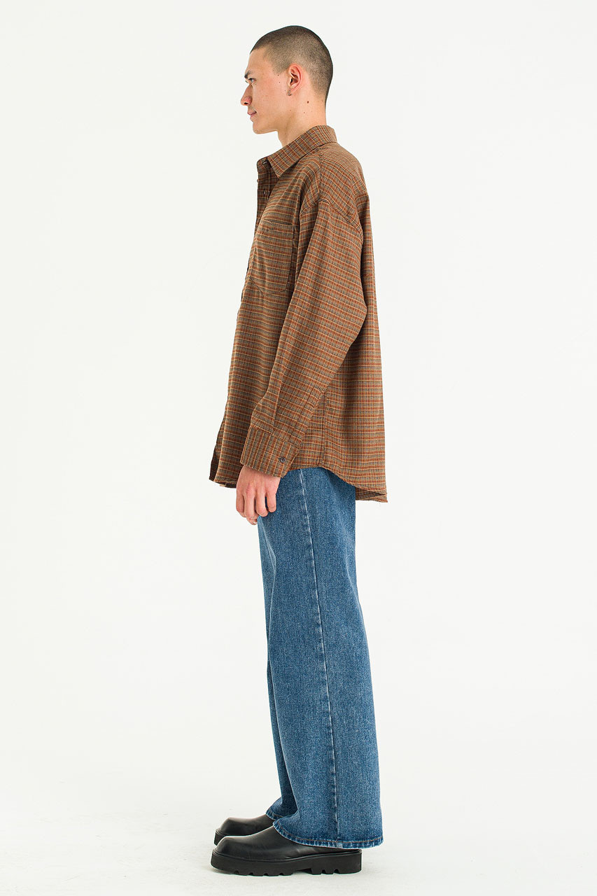 Menswear | Wide Bootcut Jeans, Mid Blue 