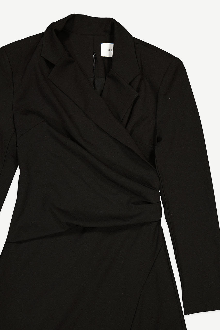 Twisted Point Long Dress, Black