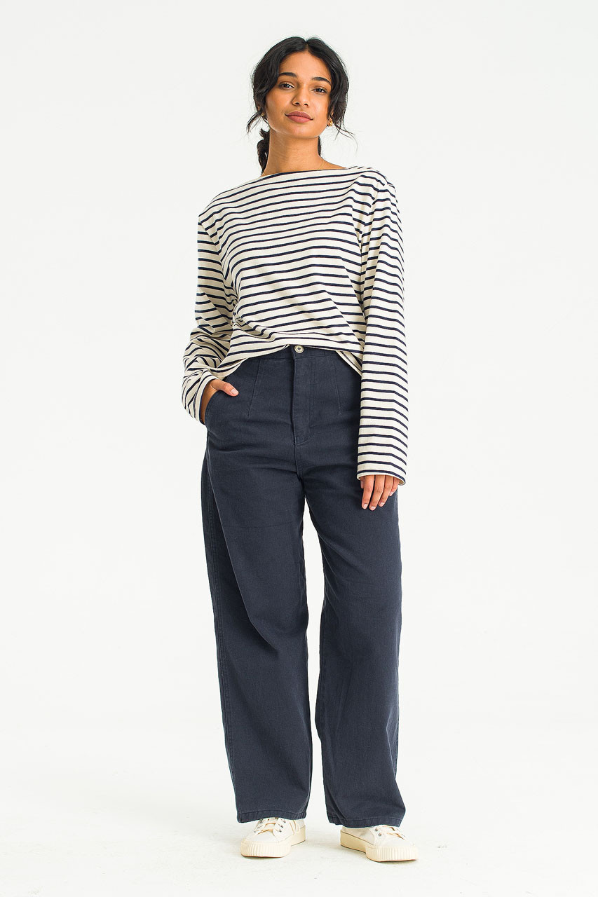 Noa Square Stripe Tee, Ivory