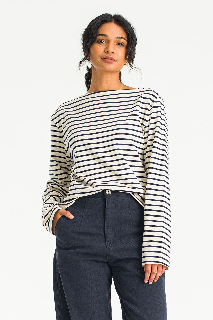 Noa Square Stripe Tee, Ivory