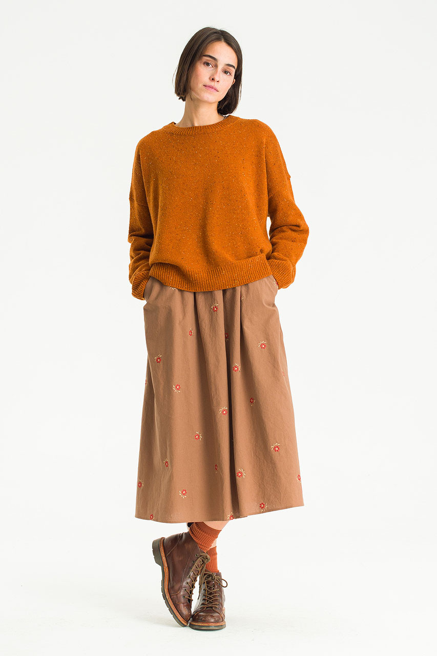 Boucle Round Neck Jumper, Pumpkin