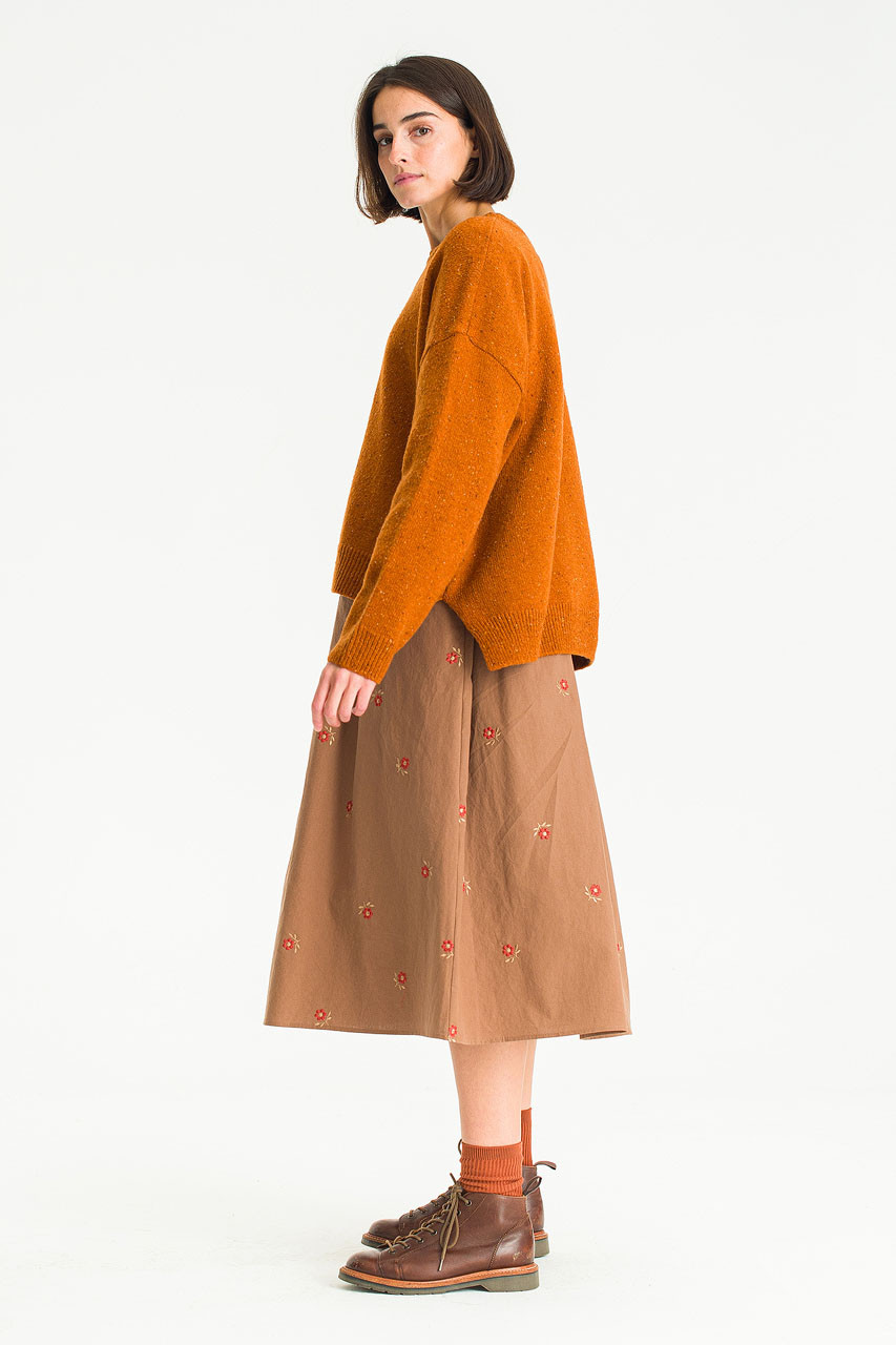 Boucle Round Neck Jumper, Pumpkin