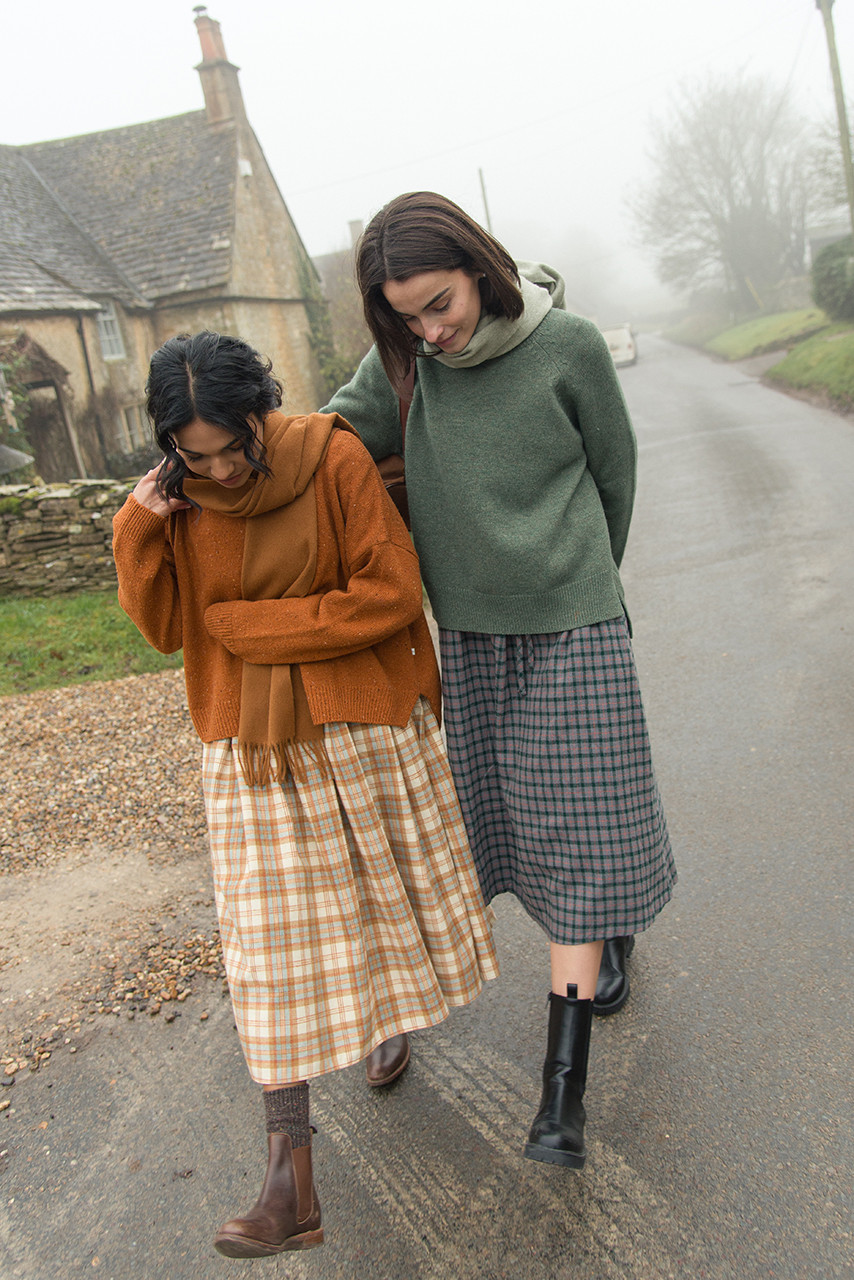 Boucle Round Neck Jumper, Pumpkin