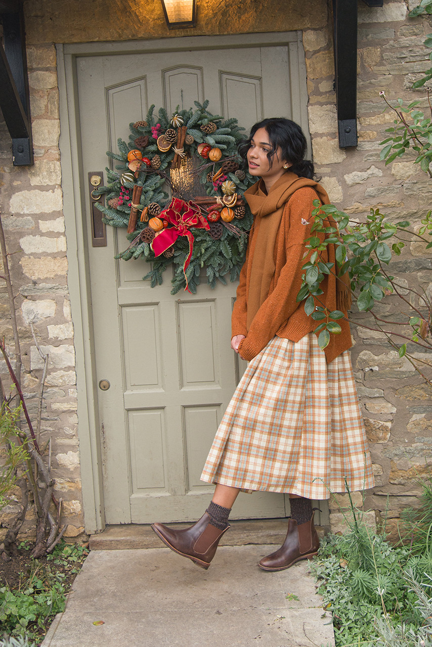 Boucle Round Neck Jumper, Pumpkin