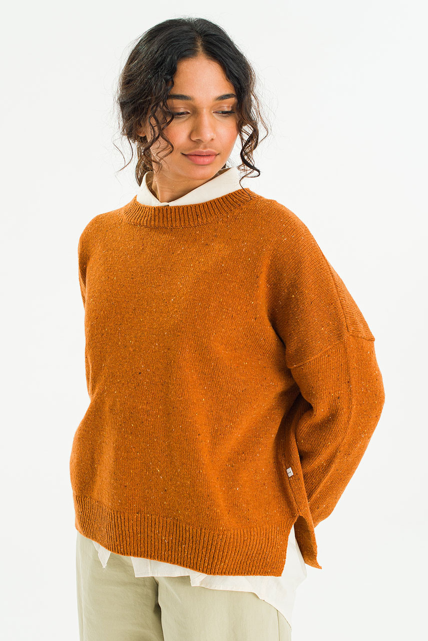Boucle Round Neck Jumper, Pumpkin