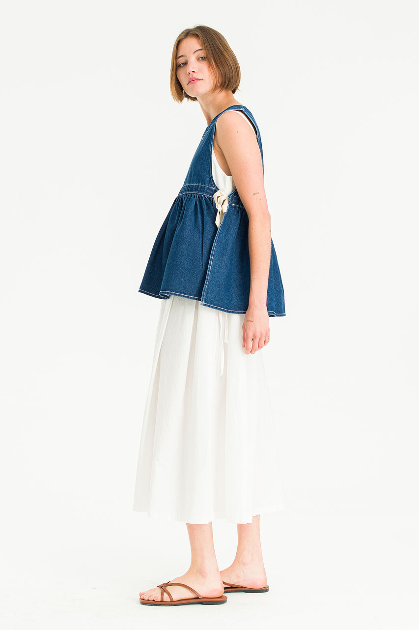 Faye Ribboned Vest, Denim
