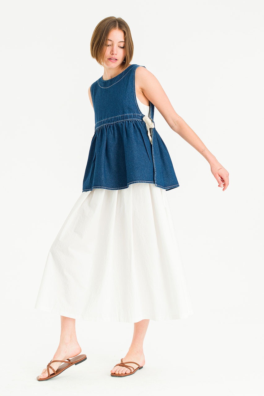 Faye Ribboned Vest, Denim