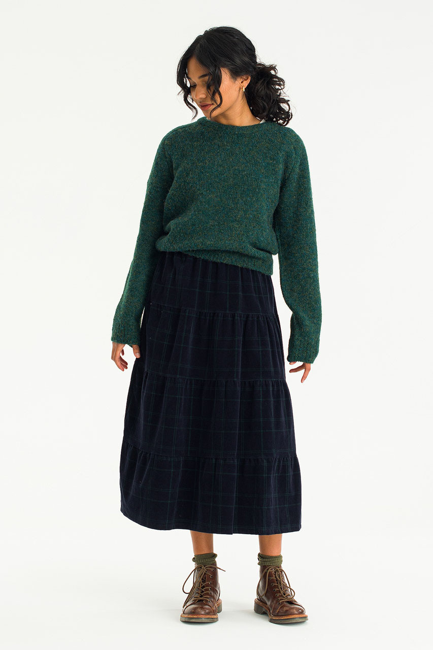 Hao Cord Tiered Skirt, Navy