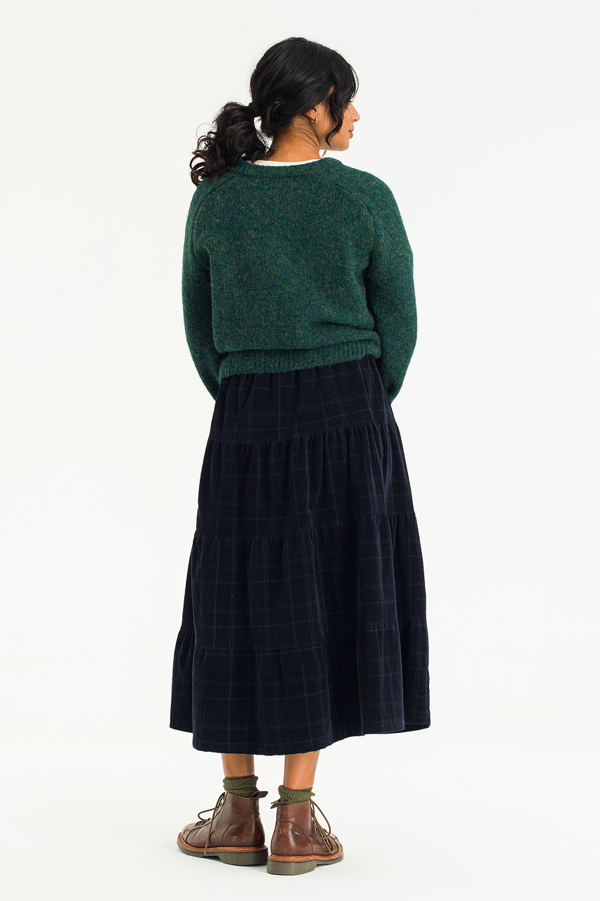Hao Cord Tiered Skirt, Navy