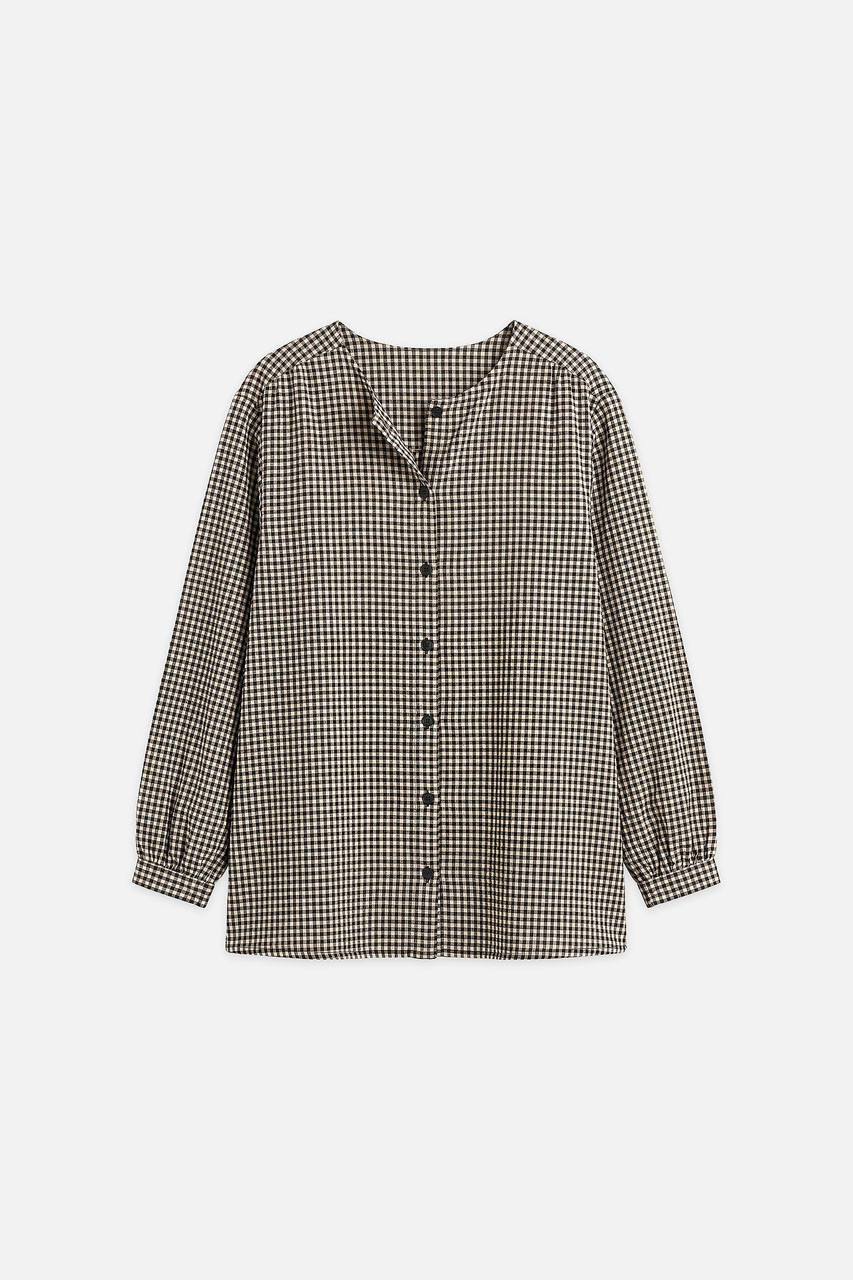 Latte Gingham Tunic, Black