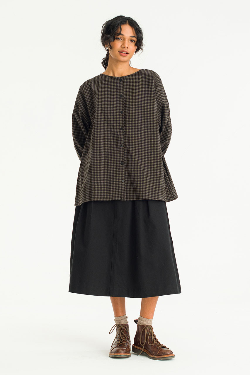 Latte Gingham Tunic, Brown