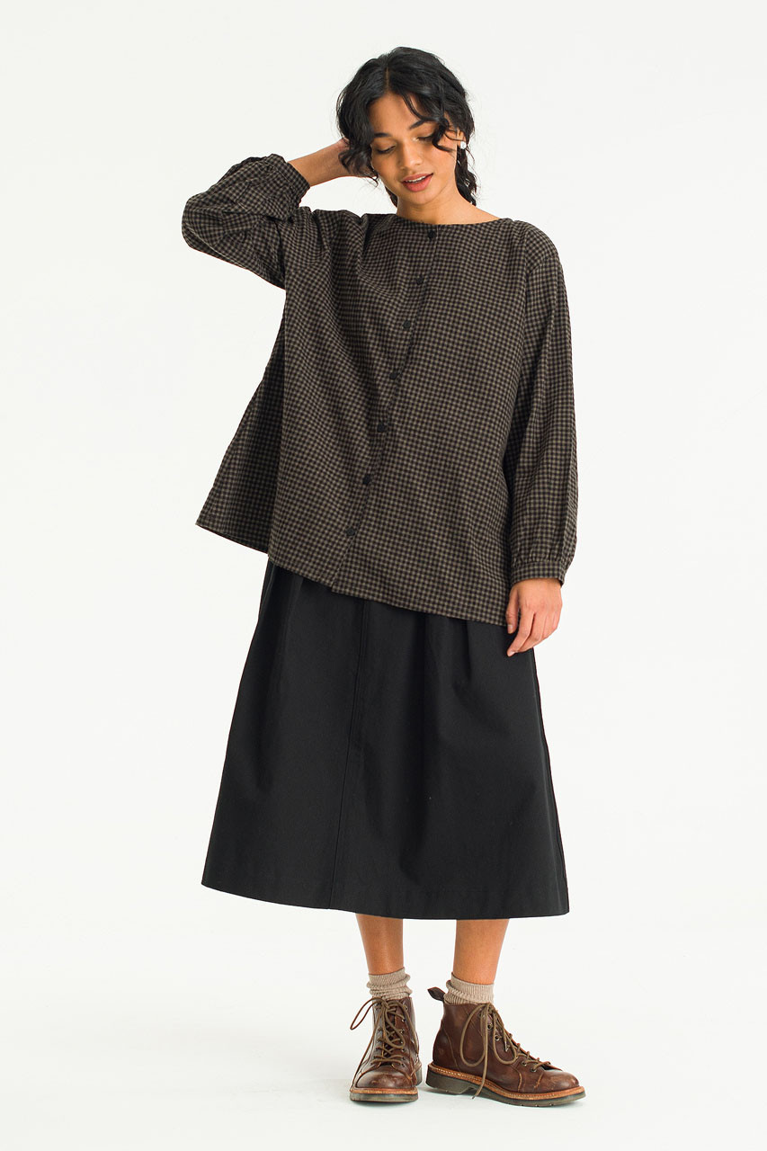 Latte Gingham Tunic, Brown