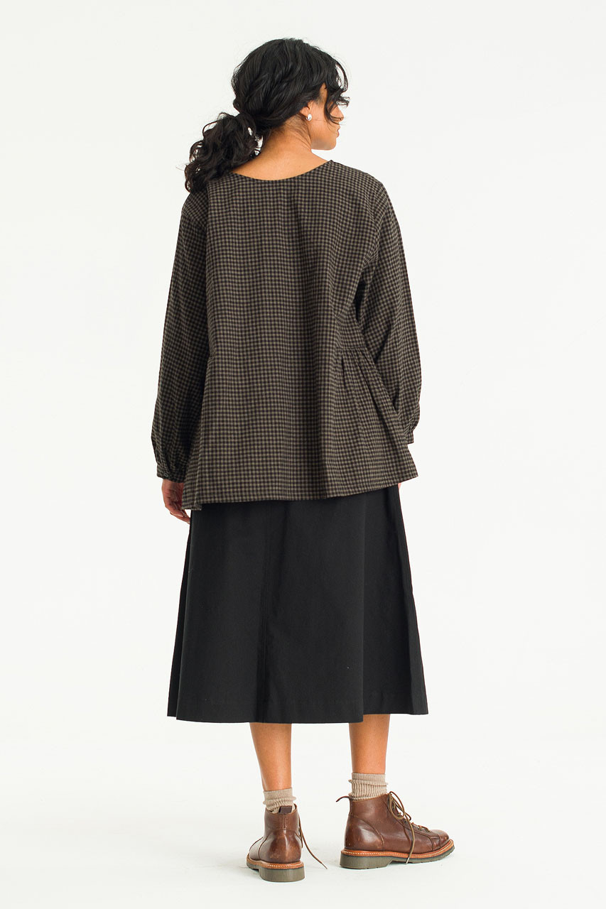 Latte Gingham Tunic, Brown