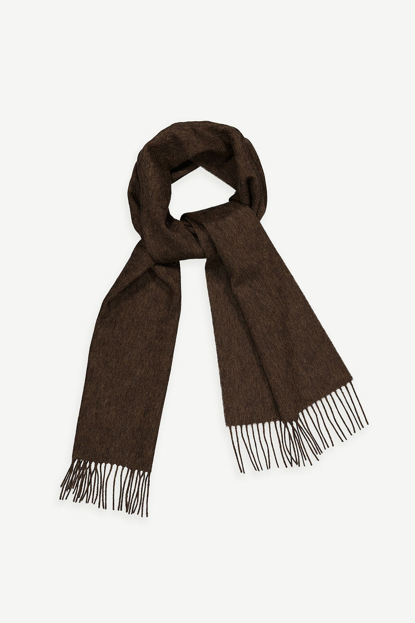 Aki Mini Wool Scarf, Wood