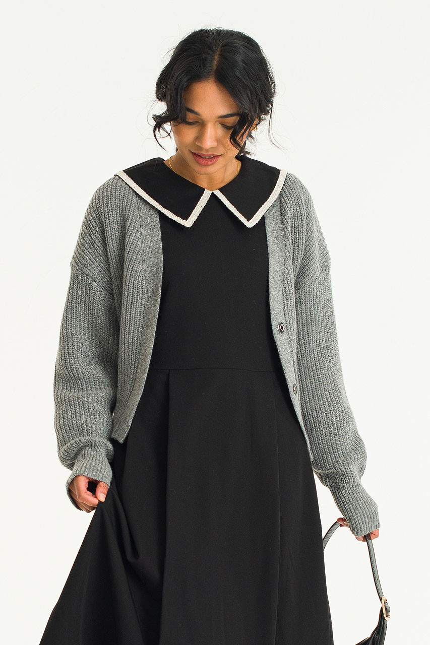 Hikiri Belted Cardigan, Grey