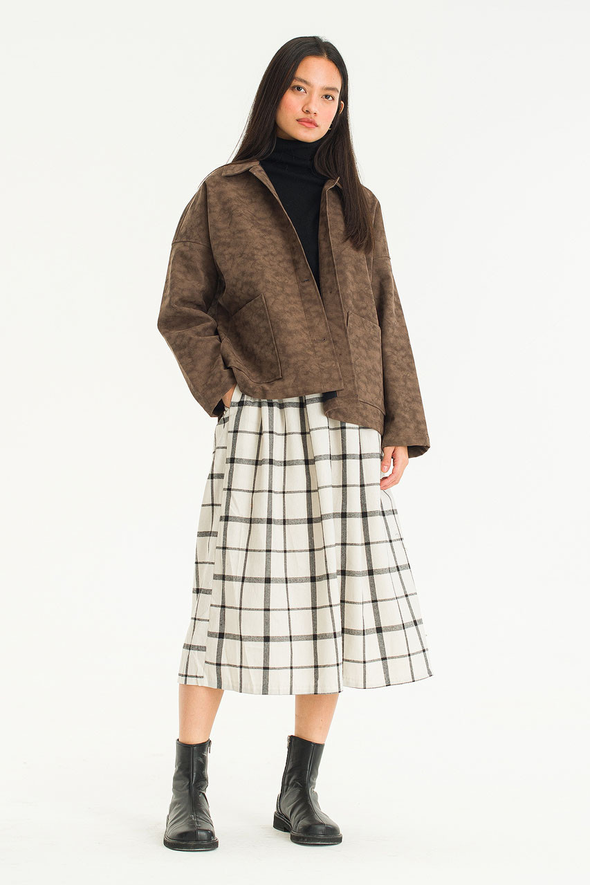 Aya Faux Suede Jacket, Brown