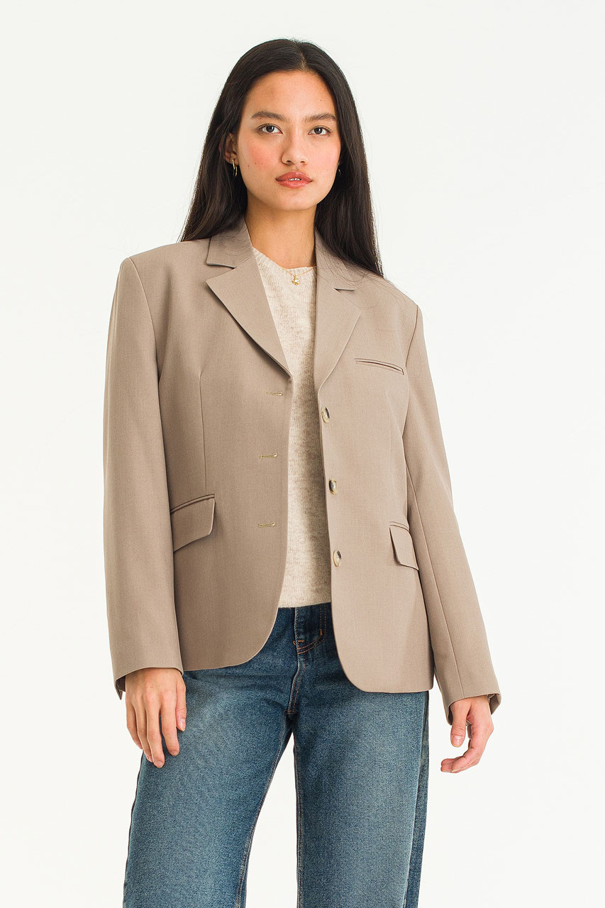 Himari Three Button Jacket, Mocha
