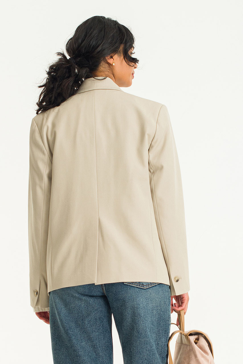 Himari Three Button Jacket, Beige