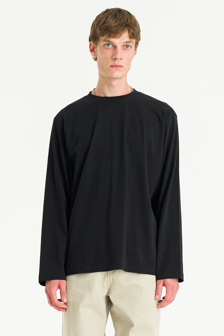 Menswear | Pale Long Sleeve Tee, Black