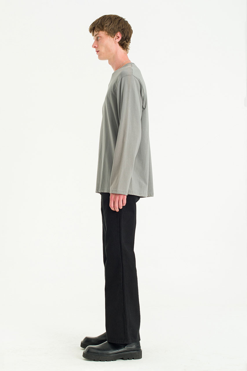 Menswear | Pale Long Sleeve Tee, Charcoal