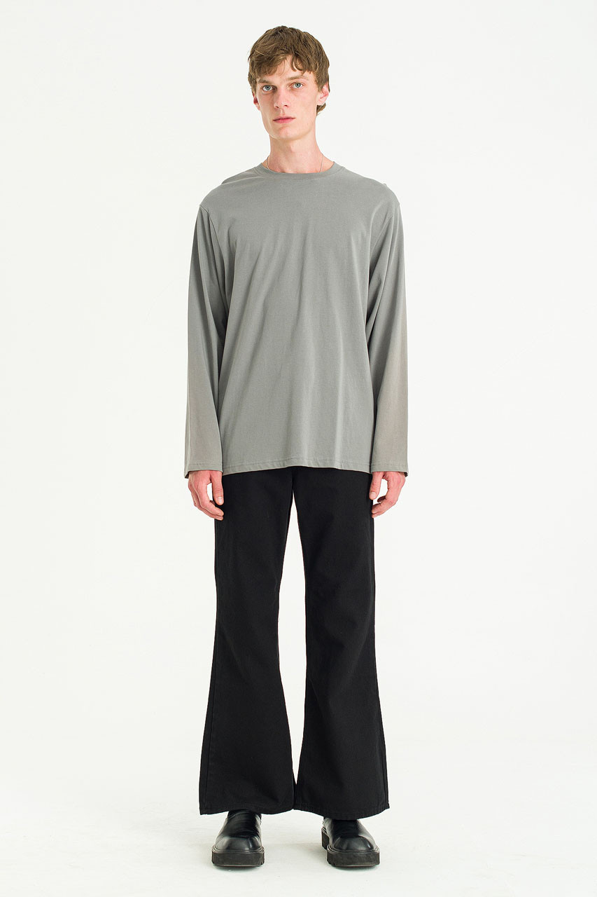 Menswear | Pale Long Sleeve Tee, Charcoal
